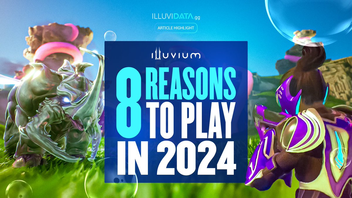 Illuvidata Article Highlight 🧐 8 Reasons to Play @illuviumio in 2024 ❤️ We actually thought of about a hundred reasons but since we wanted to make it concise, we got it down to 8. True Story. 💯 Read it here: bit.ly/8-reasons-topl… Tell us which reason you like the best 🤔