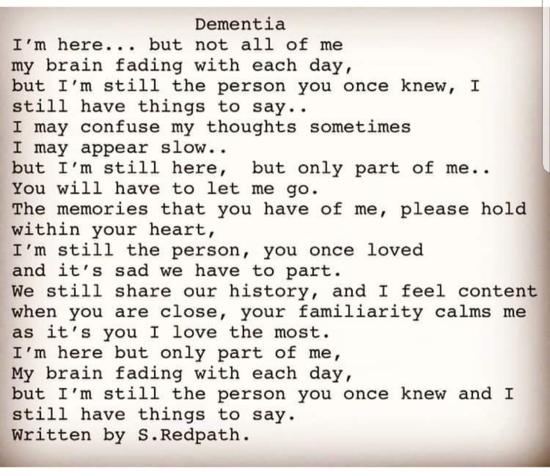 #Poetry from the perspective of a person living with #dementia. #Alzheimers