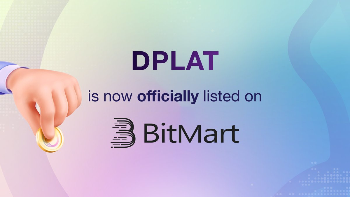 zbyte_io's tweet photo. #DPLAT is now officially listed on @BitMartExchange 

Check out here: https://t.co/xkbnYpJz13

Build. Grow. Monetize 🚀

#Web3 #Blockchain #DecentralizedFuture https://t.co/McVg8AFEkN