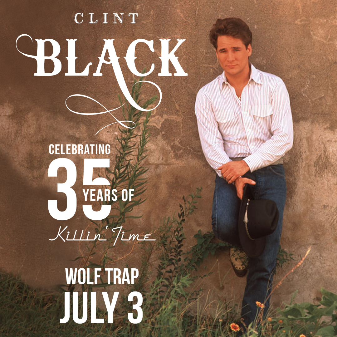 JUST ANNOUNCED: @Clint_Black on July 3. Tickets go on sale to the public on Fri, March 29 at 10 AM. → wolftrap.org/f/070324 Members buy first—join now for presale access. Stay tuned for more exciting shows! → wolftrap.org/membership