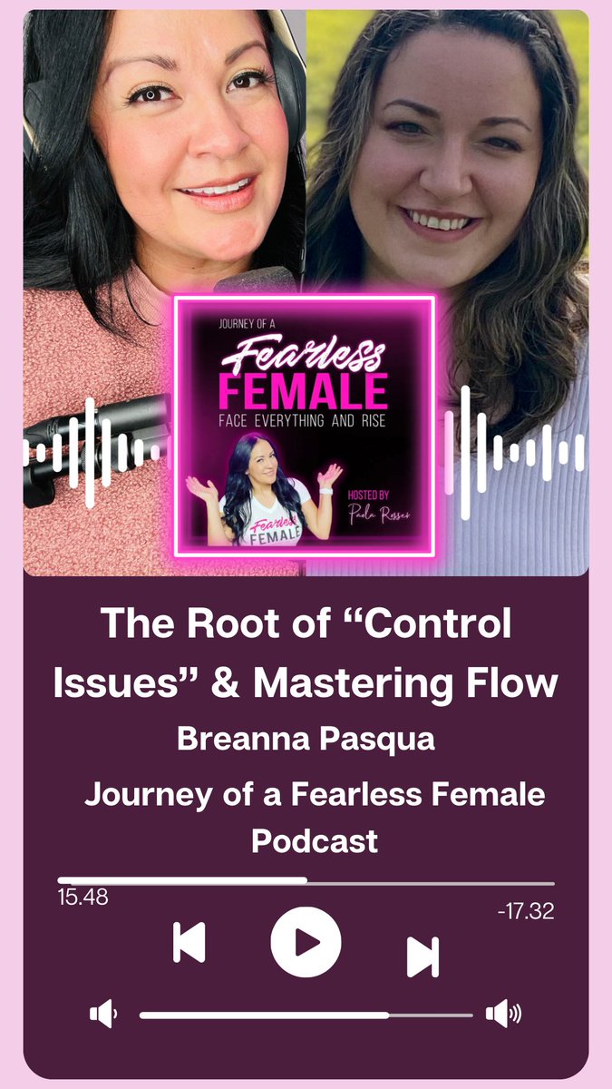 🎙️ This episode of Journey of a Fearless Female Podcast, “The Root of ”Control' Issues & Mastering Flow' featuring special guest Breanna Pasqua. 

Listen Now
podcasts.apple.com/podcast/journe…

YouTube
youtube.com/watch?v=iW1aMB…

Spotify
open.spotify.com/episode/6A4lG0…

#podcast #controlissues