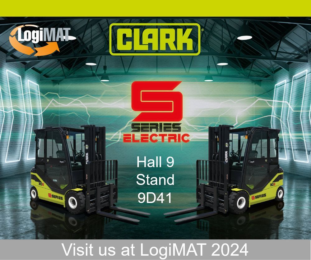 Excited to showcase our latest sustainable logistics innovations at LogiMAT in Stuttgart from March 19-21, 2024! Visit us in Hall 9, Stand 9D41 to explore our green electric forklifts and warehouse technology. #CLARKForklifts #SustainableLogistics #LogiMAT2024 #Stuttgart