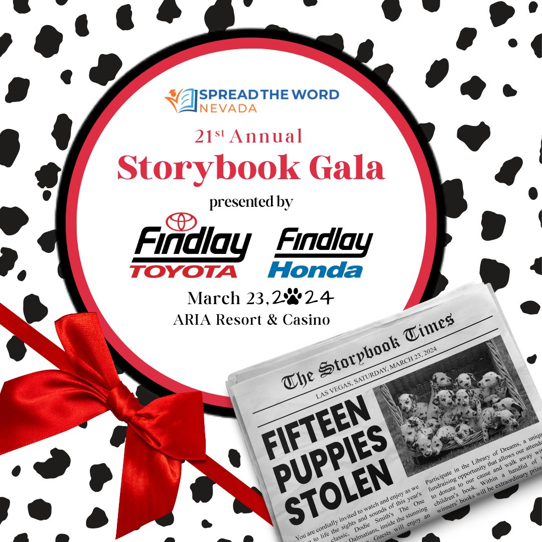 Introducing our Storybook Gala title sponsors! 🎆🎆 We are proud to announce that our 21st annual Storybook Gala will be presented by @findlaytoyota and Findlay Honda! The event will be held on Saturday, March 23, 2024, at the stunning @AriaLV. one.bidpal.net/storybookgala2…