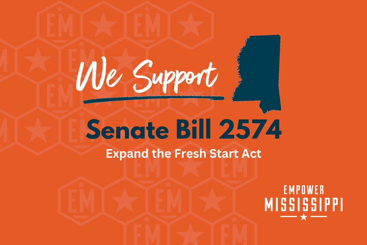 Senate Bill 2574, sponsored by @John_Horhn, expands the Fresh Start Act to make it easier for someone with a criminal record to be approved for an occupational license. ✅ Empower supports this bill. empowerms.org/sb-2574-expand…