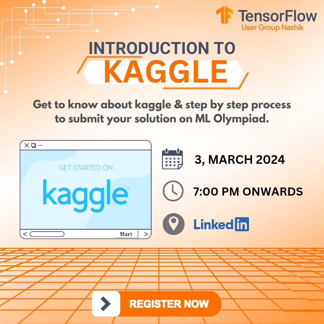 ml_nashik's tweet photo. 🚀 Join us on March 3rd at 7 PM for an exclusive LinkedIn session.                     
   
"Introduction to Kaggle."

💻Dive into data science, unlock machine learning secrets, and level up your skills! ⚡

Register now! 
https://t.co/dstXrePsow

#machinelearning #tensorflow #ai https://t.co/bnK38KmBLd