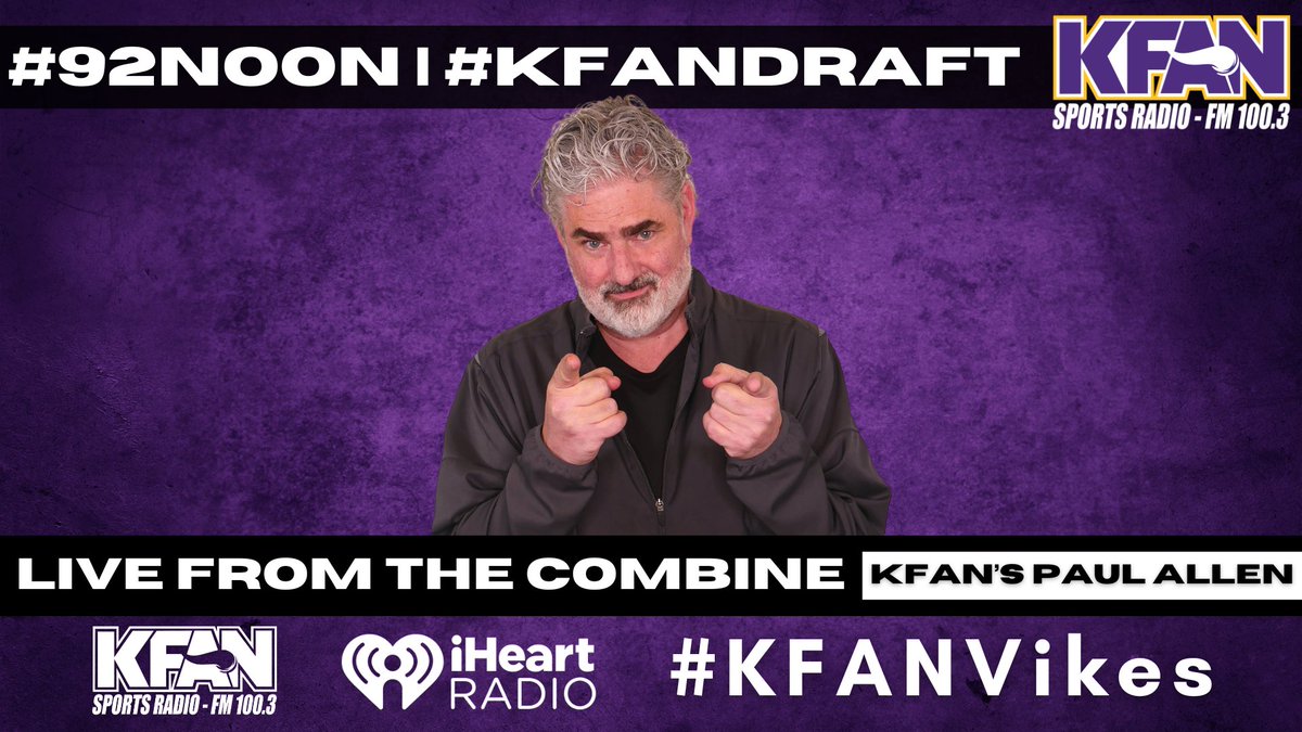 NEXT: VEN's @tatumeverett is with @PAOnTheMic & @PeteBercich at the #NFLCombine in Indy! #Vikings KFAN.com/listen