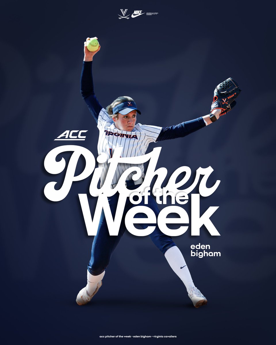 🧊 in the ⭕️

Eden Bigham is ACC Pitcher of the Week!

#GoHoos | #OnTheRise | #HoosNext