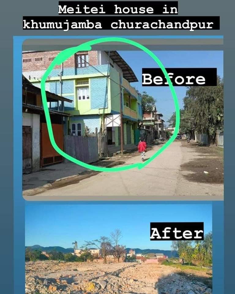 ‼️Who would have thought #Meitei community would be wiped out from Ccpur,Moreh, kpi on 3rd May 2023 by #KukiDrugCommunity ❓
‼️Violation of SOO agreement since day 1 of the violence by #Kuki_ZoTerrorists 
‼️ Meitei houses in Kuki Zo dominated areas fully bulldozed ‼️