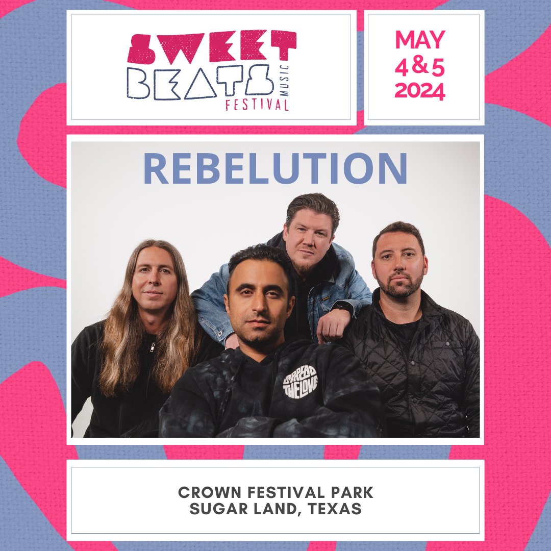 HOUSTON! Who’s ready for Rebelution to take over the stage at Sweet Beats Music Fest? We know we are🔥🎸 🗓 May 4th & 5th, 2024 📍 Get your tickets in our bio! #sugarland #musicfestival #musicfest #familyfun #upcomingevents #sweetbeatsmusicfest #houston