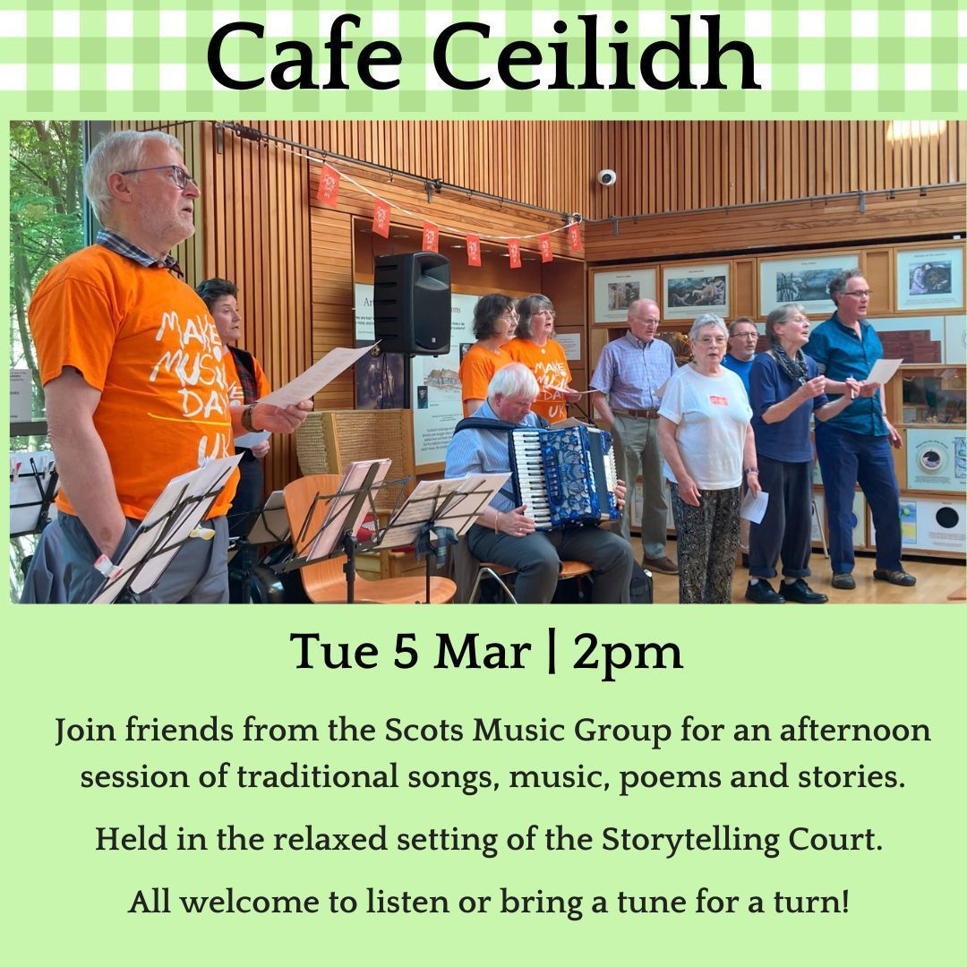 Join us next Tuesday for another Café Ceilidh with the @scotsmusicgroup. Come along and grab some lovely lunch @BoxHaggis before enjoying the music, poetry and songs!