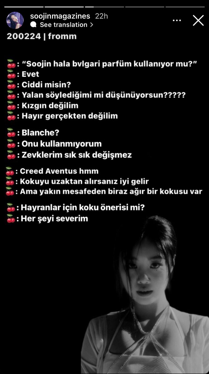 ah soojinim biliyoruz… arada sephoraya oraya buraya girip senin kokunu sıkıp kaçıyorum hatırlamak için