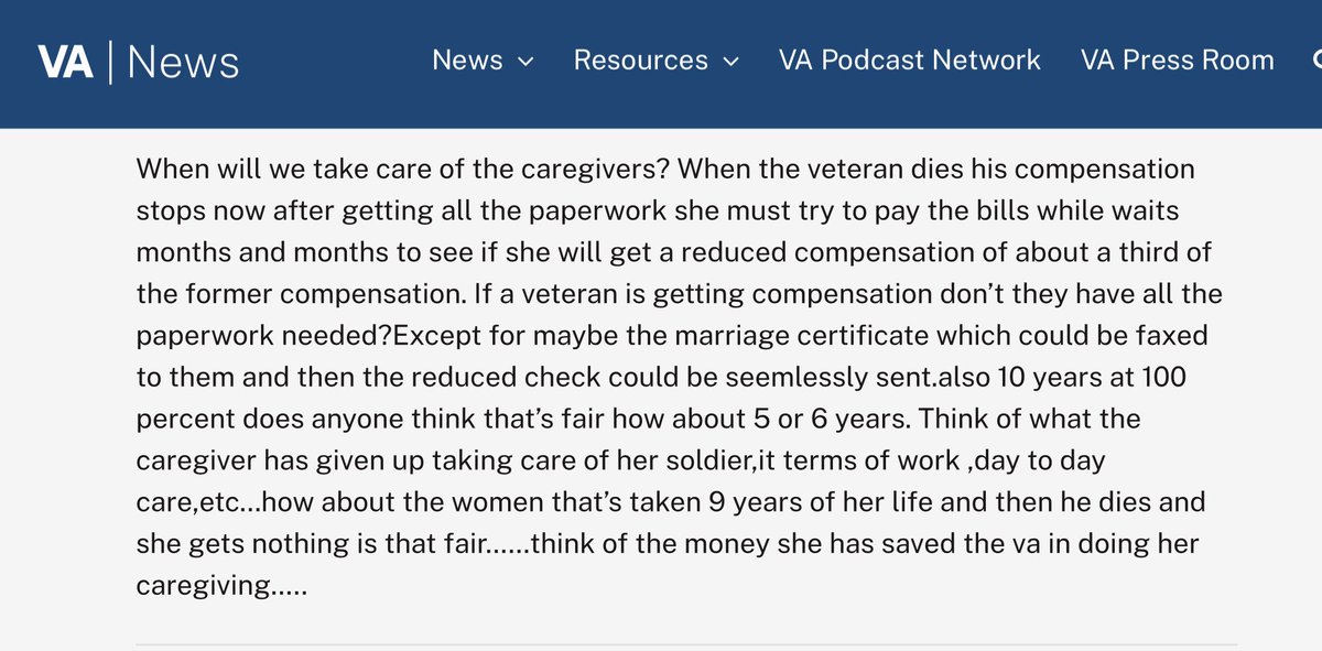Longtime wives/caregivers of 100% wounded #VietnamWar #Veterans are instantly bankrupt the day their husbands die. 

The VA just provided a small stipend (below poverty level)

 NO BIG6 #VSO or #DoleFoundation has addressed this serious issue

We spent our lives providing FREE