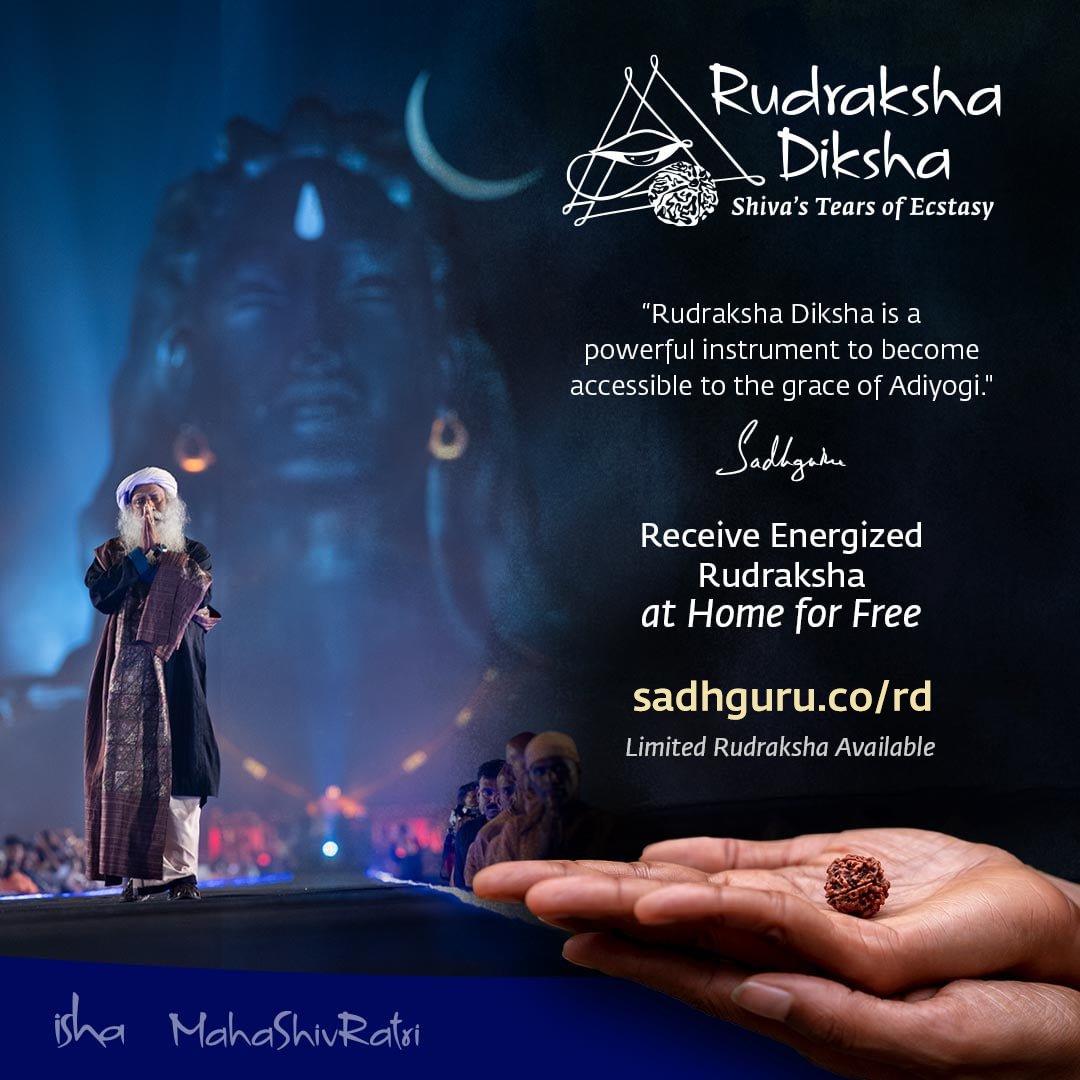 ishafoundation's tweet photo. 📿 Rudraksha Diksha is an opportunity to bring home the grace of Adiyogi by receiving a Rudraksha powerfully energized by Sadhguru on Mahashivratri night.

Register now: https://t.co/hHvXXd2Ccb

#Rudraksha #RudrakshaDiksha #Mahashivratri https://t.co/7I9EkaCtRy
