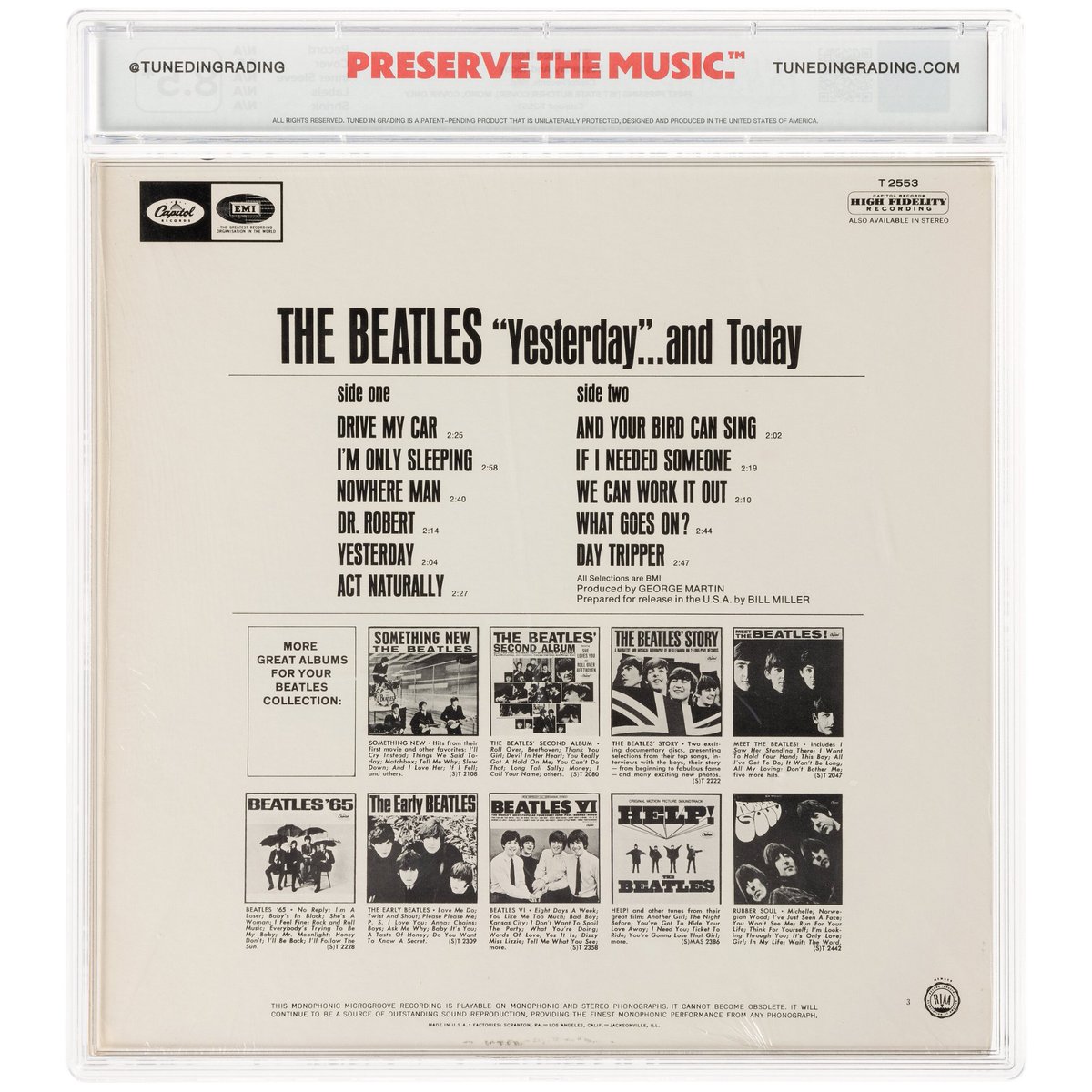 TunedInGrading's tweet photo. ✨BEATLEMANIA✨

SEALED, first-state ‘Butcher’ cover of @thebeatles' ‘Yesterday and Today’ graded an overall 9.0. Sold by @HeritageAuction for a RECORD price.

Check out the various versions of this album we’ve had the opportunity to encapsulate, thanks to Heritage Auctions. ➡️ https://t.co/nJ4ZL4Ys9A