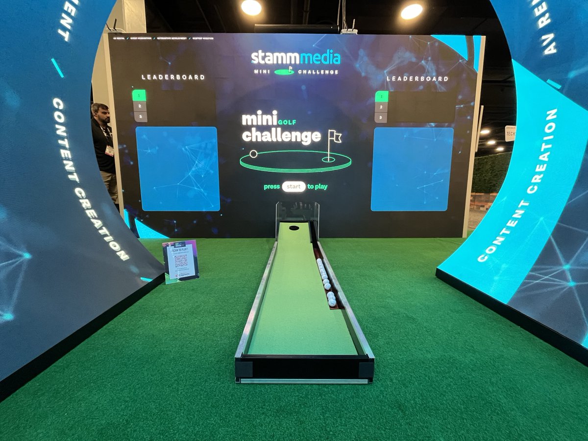 😎 The show floor is open and we can't wait to connect!

⛳  Swing by Booth 345 and putt your skills to the test with our mini golf challenge! 🏌️‍♂️You can also find us on the tech tour today and tomorrow from 1:00-2:30 pm!

#exhibitorlive #stammmedia #nashville #eventtechnology