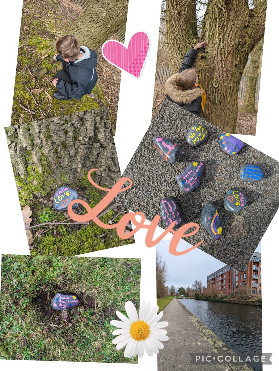 We've been thinking about spreading messages of Love through our whole school community. That's why we have made some beautiful pebbles and visited St Helens canal today to leave them for others to think about our environment and how to care for it💚 @TheCCoalition @parishschool1