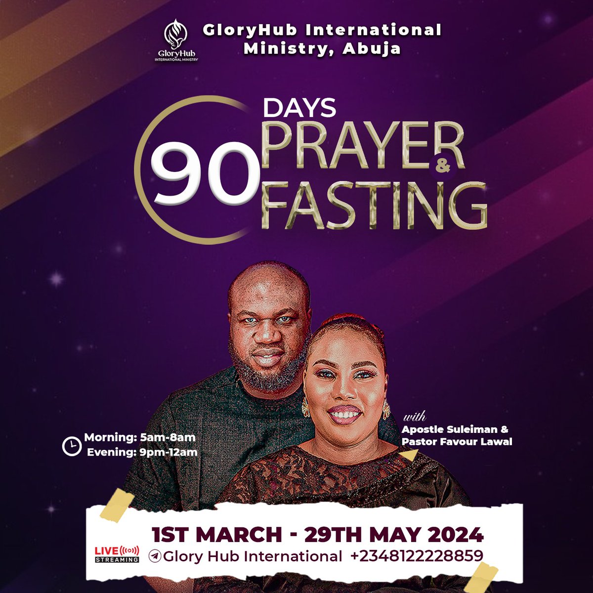 Suleima89413758's tweet photo. Our 90days prayer charge begins on the 1st of March, we are going to be praying both online and on-site. The 6hours daily prayer stretch will follow this pattern- 5am- 8am morning prayers, 8pm- 11pm evening prayers. Here is the link to join the prayers https://t.co/8ZOL8pmYBM. https://t.co/XISX3zIt51