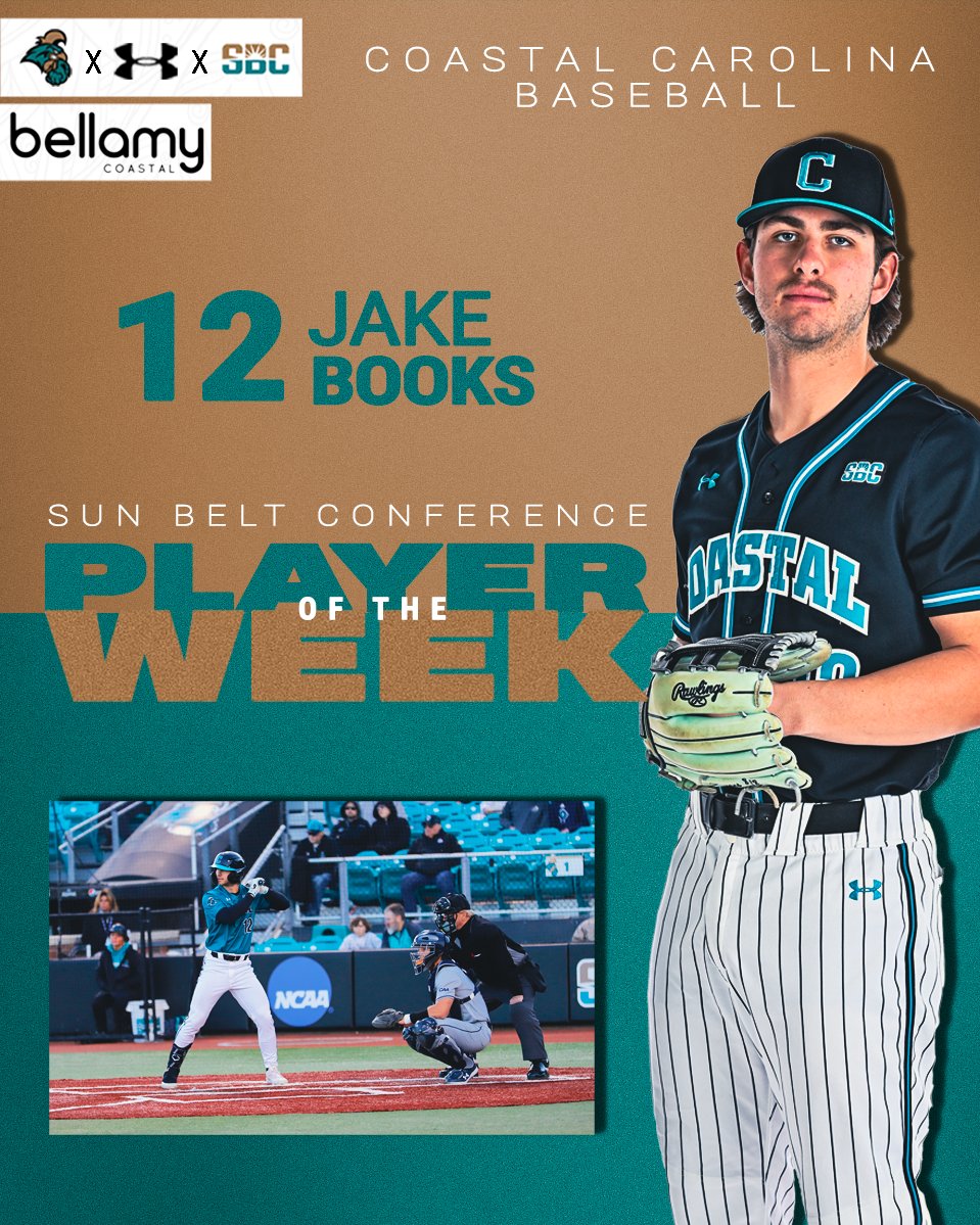 Our own @jake_books has been named Sun Belt Conference Player of the Week! 👉bit.ly/3OXR0Lh👈 #Relentless | #Selfless #TEALNATION | #CHANTSUP