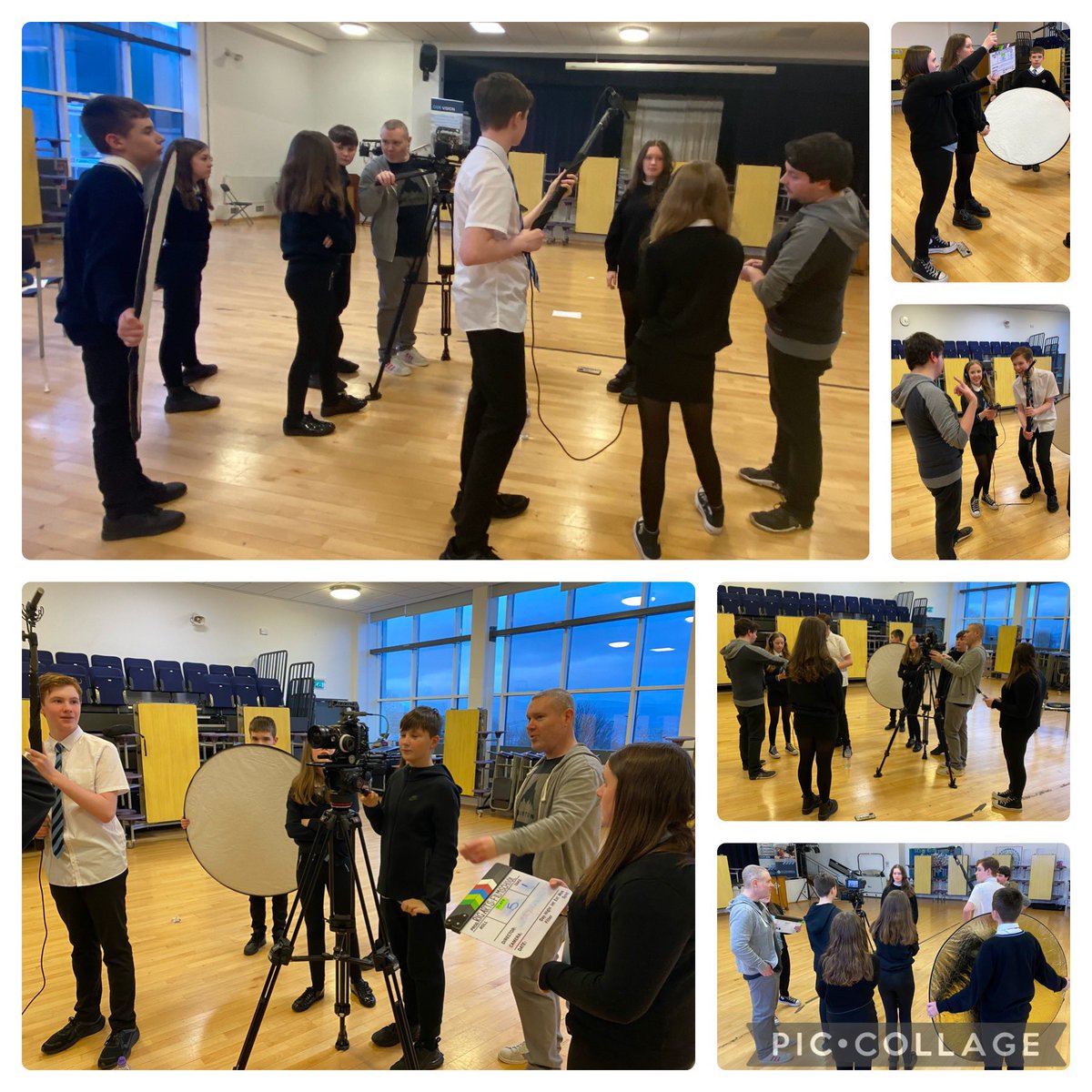 🎬Lights, camera, action!! Great excitement as Film School started up today… introduction to cameras, settings, tripod, sound and lighting. Pupils got to take shots with the camera and captured sound with a recording microphone. Brilliant teamwork! 🎥<a href="/_stcolumba/">St.Columba's HS, Gourock</a> @RIGArtsGreenock