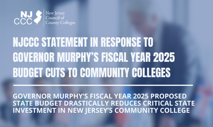 NJCommColleges's tweet photo. IMPORTANT! NJCCC has Released a Statement in Response to Governor Murphy’s Fiscal Year 2025 Budget Cuts to Community Colleges. 

Read More: https://t.co/gJIgEv7bXS https://t.co/RvSgdOCyvN