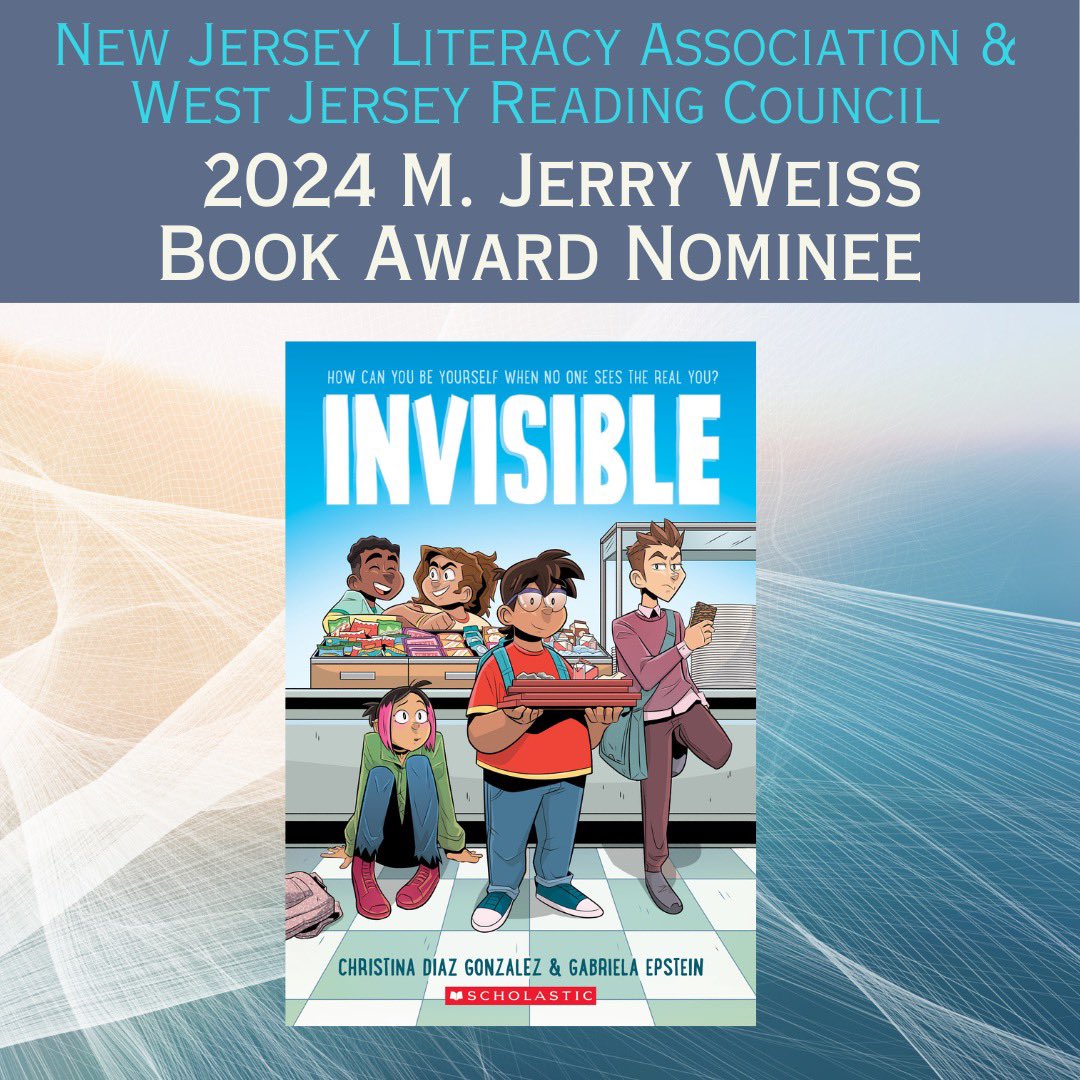 Honored to have INVISIBLE nominated for the Illinois Bluestem Book Award AND New Jersey’s M. Jerry Weiss Book Award! #bookawards #graphicnovel #elementary #middlegrade #librariantwitter #teachertwitter #duallanguage #esl #ell @pichikui