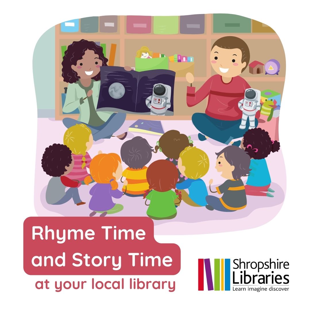 If you'd like to get out of the house a bit more with your child, your local library is a great place to go. Many of them run special, free, rhyme and story sessions for kids under 5 years old. Find your closest one here orlo.uk/QEAOk 📚 #RhymeTime #ShropshireLibraries