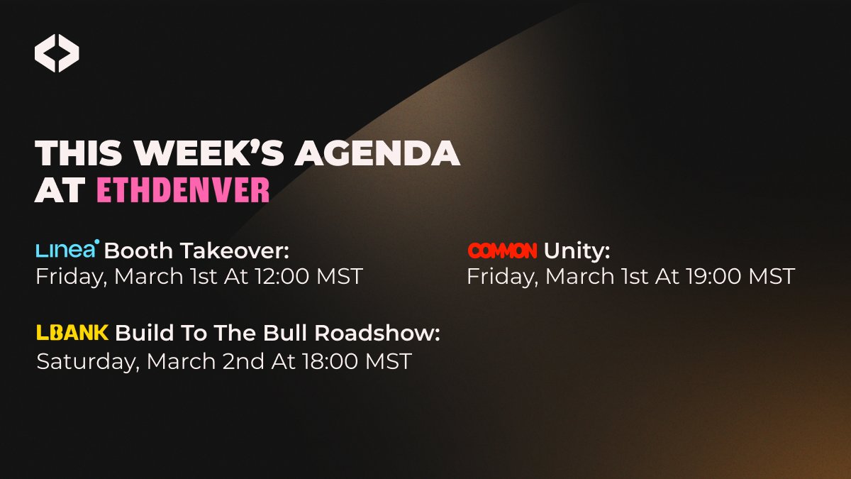 Lynex is bringing the excitement to <a href="/EthereumDenver/">ETHDenver 🏔🦬🦄</a>! 🚀

🔸 Friday: Catch us at the <a href="/LineaBuild/">Linea.eth</a> booth, 12:00 MST for a special takeover.
🔸 Join us later as we co-host an event with <a href="/hicommonwealth/">hicommonwealth</a>, alongside partners <a href="/1inch/">1inch</a> &amp; Stargaze. Don't miss out: lu.ma/69nmqkyp
🔸