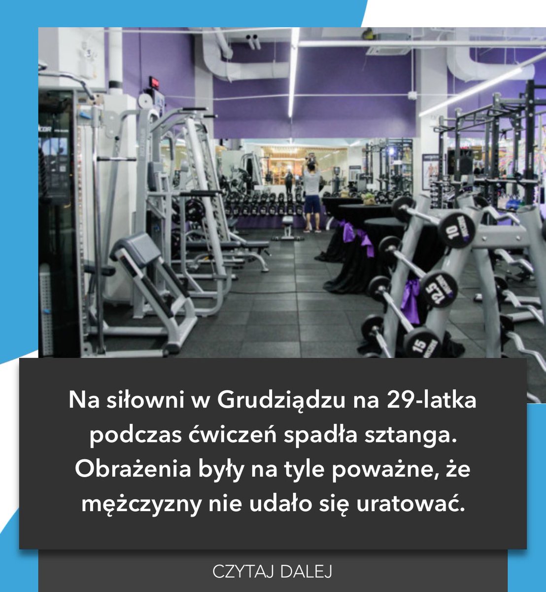 Z nieoficjalnych informacji wynika, że do tragedii doszło w czasie ćwiczeń z wykorzystaniem sztangi, która w pewnym momencie spadła na mężczyznę. Obrażenia, jakich doznał 29-latek, były tak poważne, że nie było już szans na ratunek.