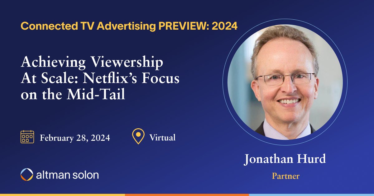 Join Partner Jonathan Hurd at @VideoNuze's Connected TV Advertising PREVIEW: 2024. Learn more about this session and register ➡️ hubs.la/Q02ms9VR0 #StreamingVideo #StreamingContent #Media