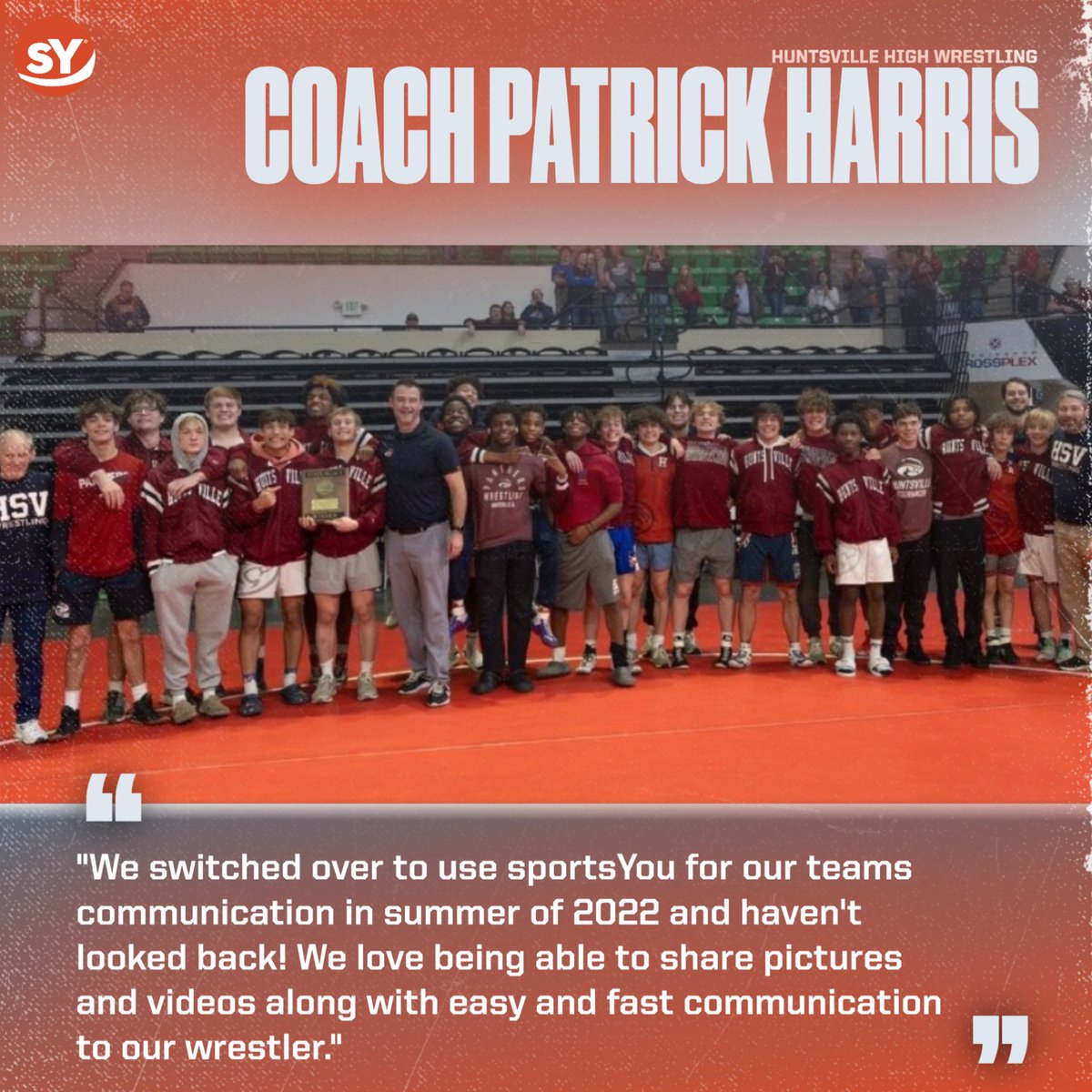 This week's #teamoftheweektuesday celebrates 7A State Championship Traditional & Duals, Huntsville High Wrestling. Congratulations to Coach Harris, and thank you for making great communication a part of your season on sportsYou! #wrestling #coaching #sportscommunication