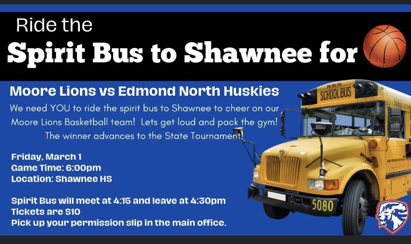 Come support our Moore Lions!  #JustOneMore #ontheroadtostate