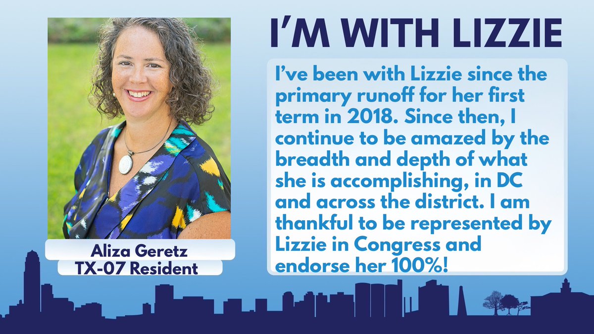 Thank you, Aliza, for all you do for all of us in #TX07!