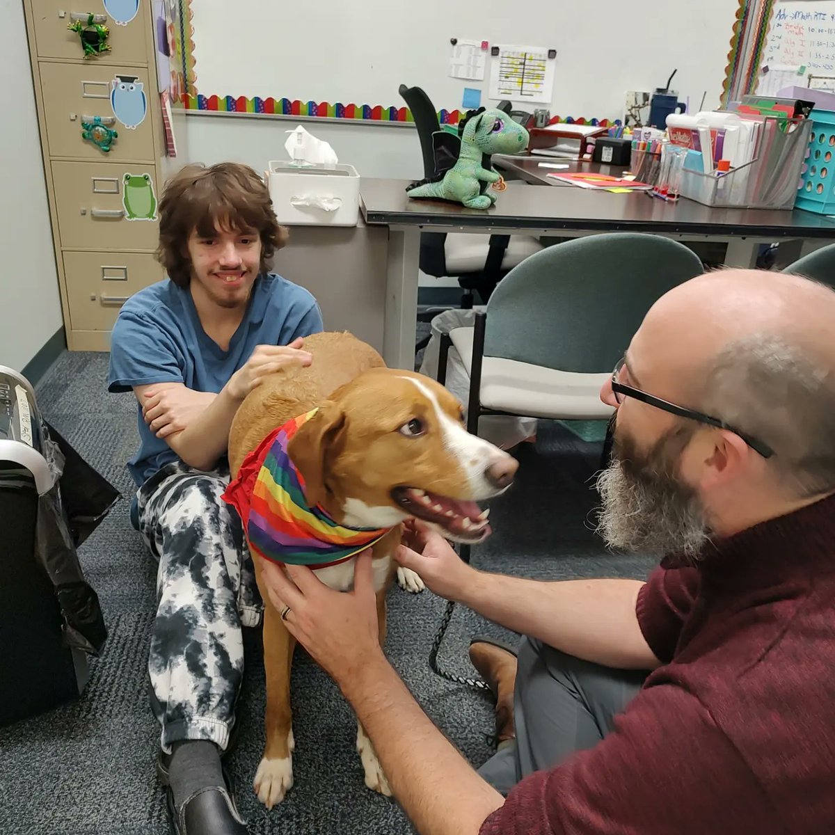 CMA got a welcome visit from Willow, Mr. Allen's emotional support dog.