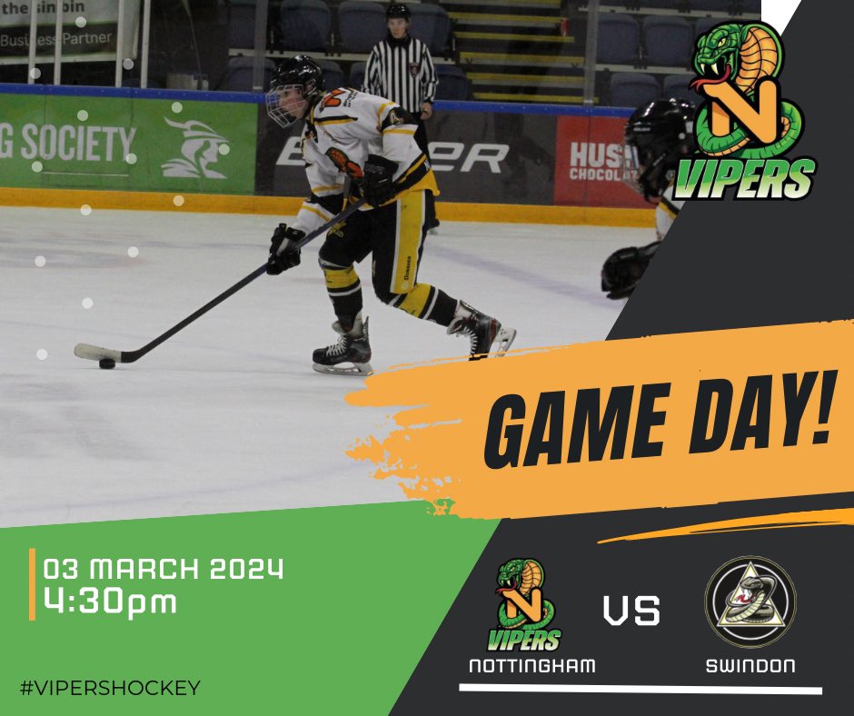 Nottingham Vipers (@nottmvipers) on Twitter photo 🚨Upcoming fixture🚨
The Nottingham Vipers are back in action this weekend!
📆Sunday 3rd March
🆚<a href="/ChelmsCobrasIHC/">Chelmsford Cobras</a>
🏆<a href="/EngIceHockey/">England Ice Hockey</a> #WNIHL
🏟️<a href="/Nat_Ice_Centre/">National Ice Centre</a>
⏰4:30pm
🎟️Free entry
#VipersHockey 🚨Upcoming fixture🚨
The Nottingham Vipers are back in action this weekend!
📆Sunday 3rd March
🆚<a href="/ChelmsCobrasIHC/">Chelmsford Cobras</a>
🏆<a href="/EngIceHockey/">England Ice Hockey</a> #WNIHL
🏟️<a href="/Nat_Ice_Centre/">National Ice Centre</a>
⏰4:30pm
🎟️Free entry
#VipersHockey