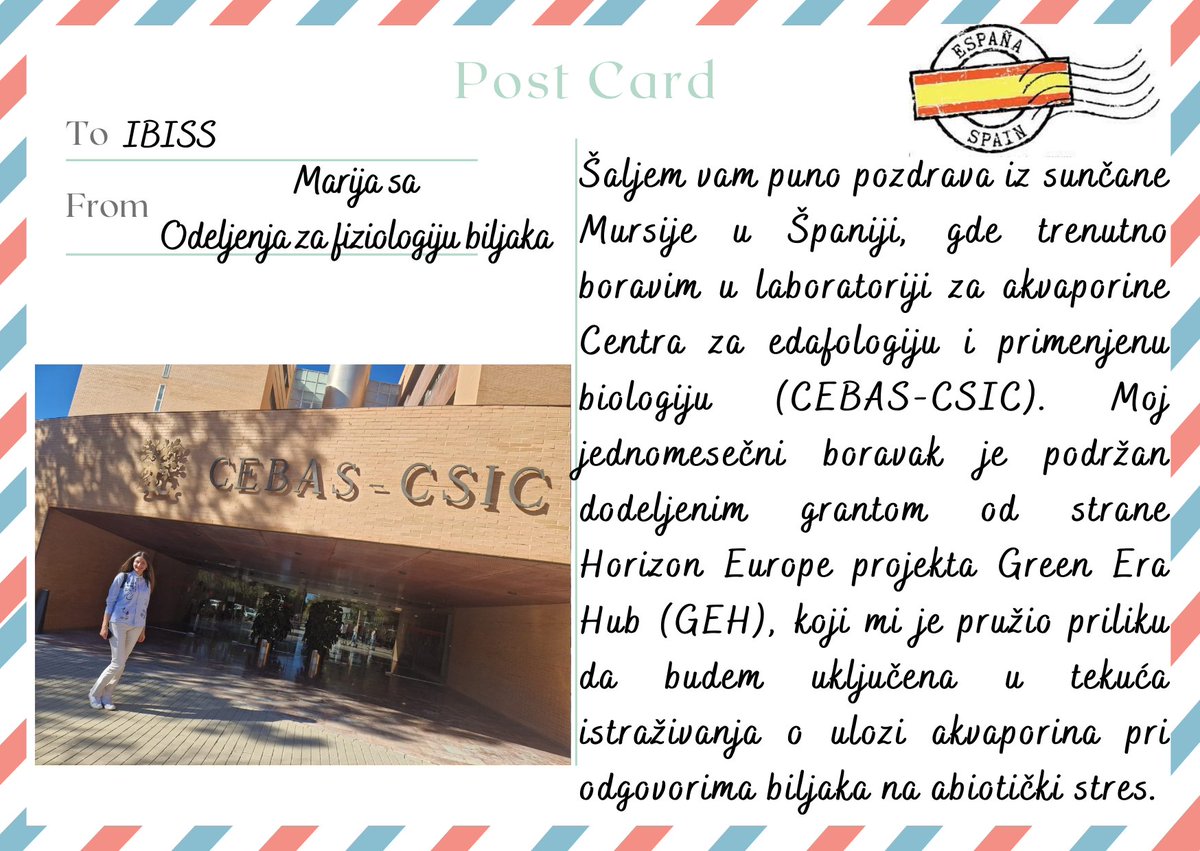 Marija 🤗 sent us a #IBISSpostcard from Spain 🇪🇸 #ibiss #HorizonEurope #greenerahub