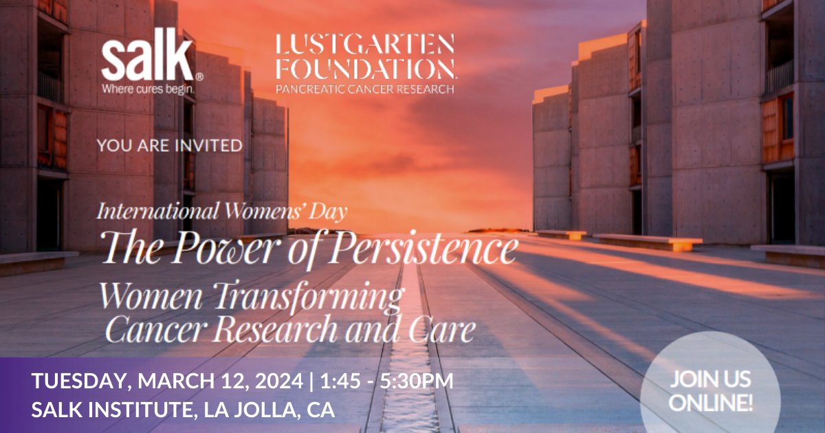 Lustgarten Foundation (@lustgartenfdn) on Twitter photo In just 2ď¸âŁ weeks, in celebration of #InternationalWomensDay, we will host The Power of PersistenceâWomen Transforming Cancer Research and Care with the <a href="/salkinstitute/">Salk Institute</a>! Register today at lfdn.org/49FdBUS
#ProgressIsParamount #pancreaticcancer In just 2ď¸âŁ weeks, in celebration of #InternationalWomensDay, we will host The Power of PersistenceâWomen Transforming Cancer Research and Care with the <a href="/salkinstitute/">Salk Institute</a>! Register today at lfdn.org/49FdBUS
#ProgressIsParamount #pancreaticcancer
