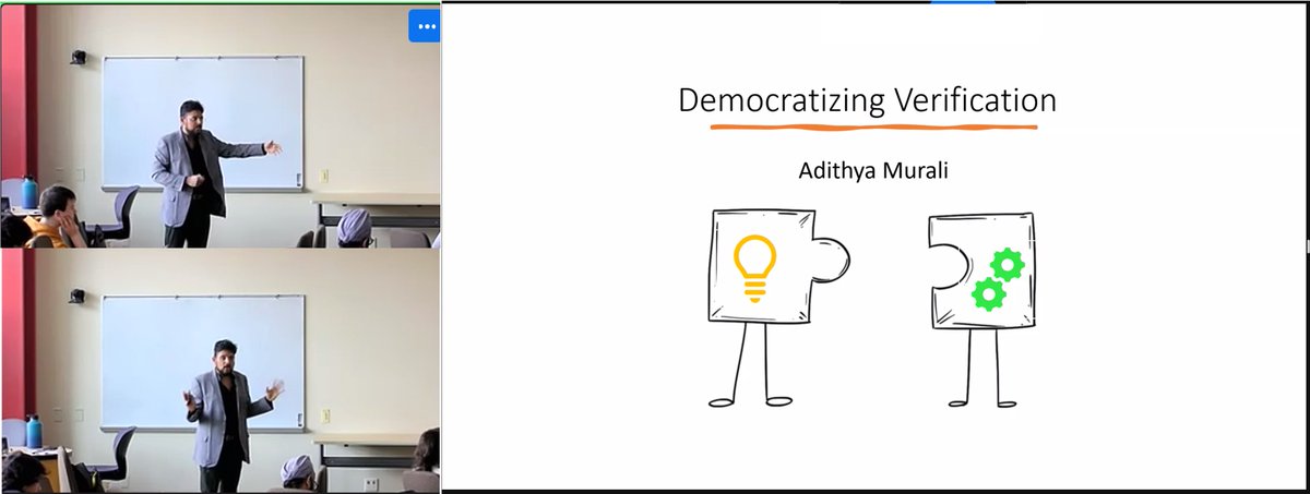 Adithya Murali (@adithyamuralism) at @IllinoisCS @plfmse is ready for democratizing verification to enable verified software with minimal verification expertise. He's on the job market. Hire him if you're looking for excellent PLFM candidates (who'll synthesize all your lemmas:)