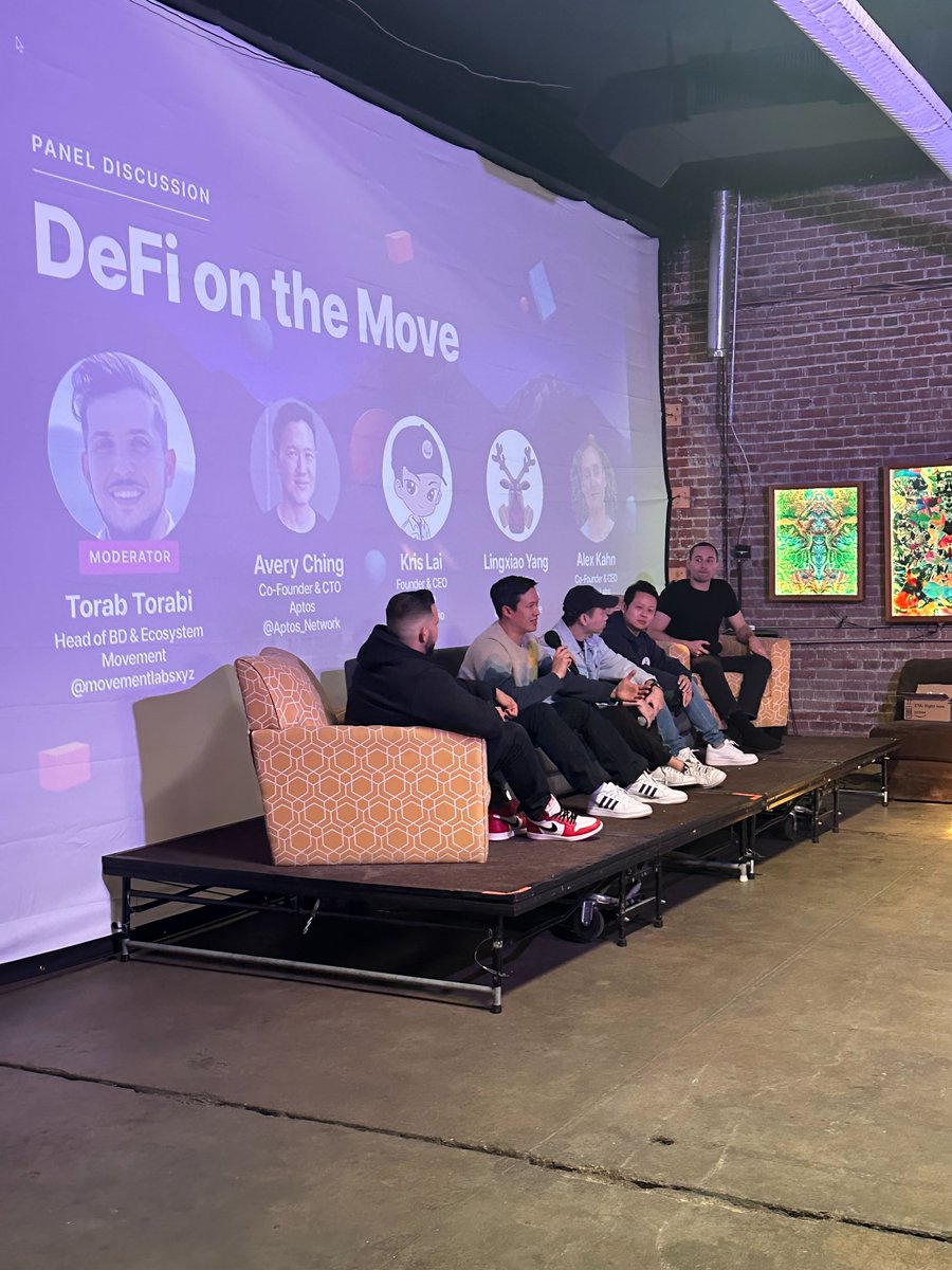 Aptos's tweet photo. Incredible cross-chain chat with @AveryChing (@AptosLabs), @alnoki_ (@EconiaLabs) @movementlabsxyz, @Scallop_io, and @Turbos_finance on the future of DeFi at #MoveCon2024!
tl;dr Move on Aptos unlocks unparalleled opportunities for developers and the Web3 ecosystem at-large! Rising tides lift all boats 💪 #ETHDenver