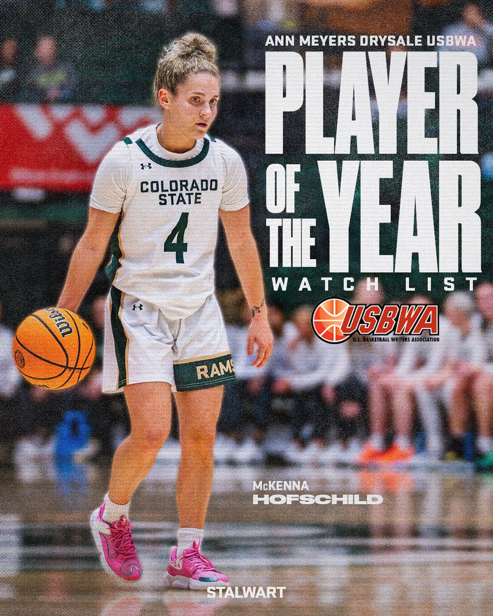 Colorado State Women's Basketball (@csuwbasketball) on Twitter photo Got the nation's attention๐
<a href="/mckenna_hofs/">McKenna Hofschild</a> is named to the Ann Meyers Drysdale <a href="/USBWA/">U.S. Basketball Writers Association</a> National Player of the Year Watch List!
๐ csura.ms/3wtWRBv
#Stalwart x #CSURams Got the nation's attention๐
<a href="/mckenna_hofs/">McKenna Hofschild</a> is named to the Ann Meyers Drysdale <a href="/USBWA/">U.S. Basketball Writers Association</a> National Player of the Year Watch List!
๐ csura.ms/3wtWRBv
#Stalwart x #CSURams