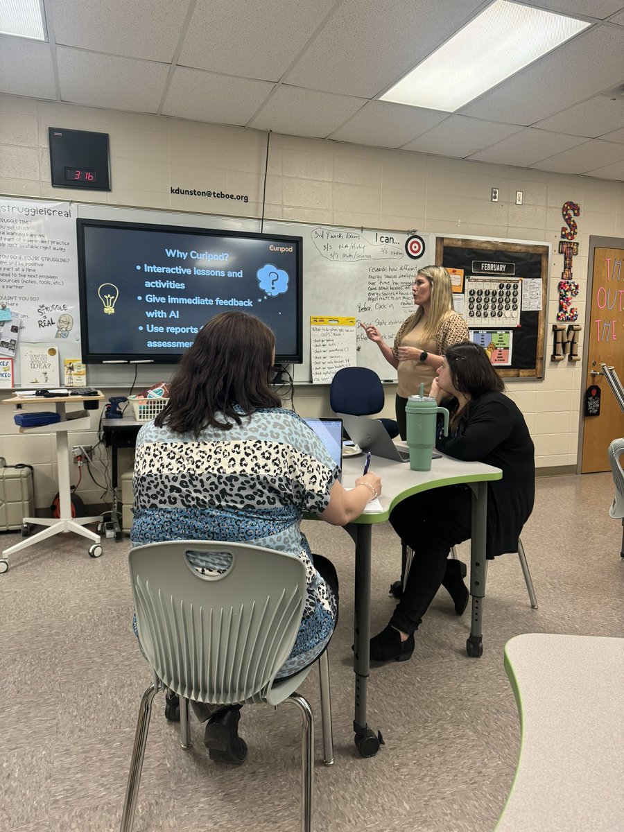 Thanks @KelleyDunston and @MorganBible for hosting a Tech Tuesday: Pizza with Curipod PD! We all learned so much on how to integrate this great tech tool with instruction! @curipodofficial @dms_tcboe