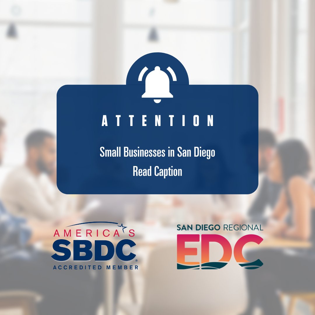 Calling all small businesses 📢 @SDRegionalEDC and @SDSBDCNetwork are inviting small businesses in SD & Imperial Counties to take a short survey to better understand evolving needs in this ever-changing climate. Complete it here before March 1: bwresearch.com/p/SDREDC
