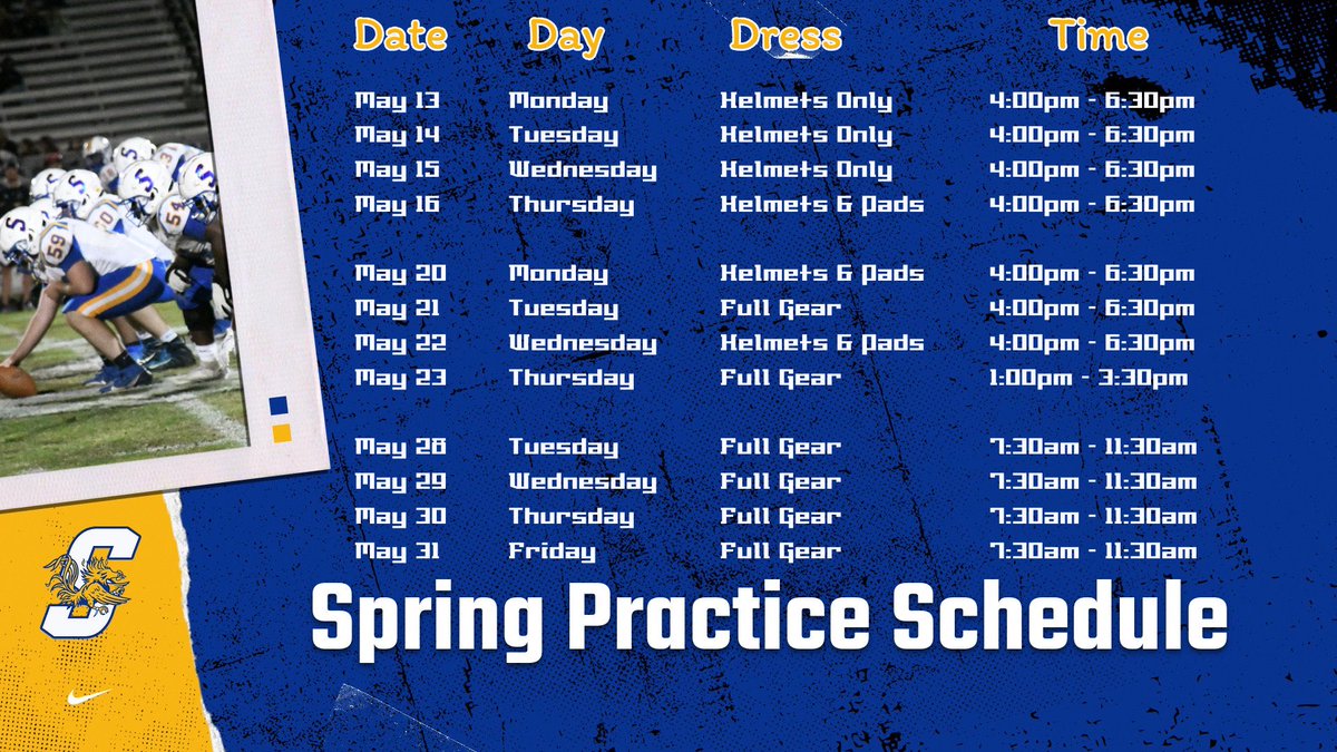 2024 Spring Practice schedule