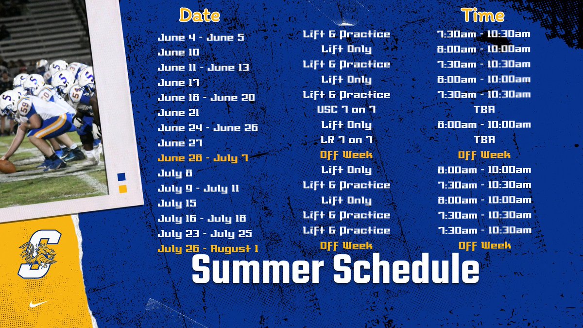 2024 Summer Schedule