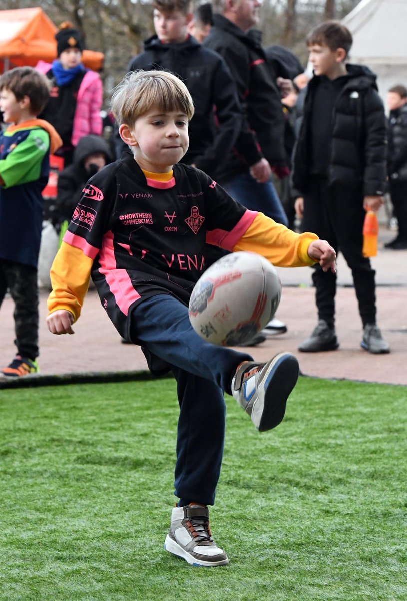 Great kicking game in the community zone before @Giantsrl first home opener of the season! #ActivelyInspiringPeople