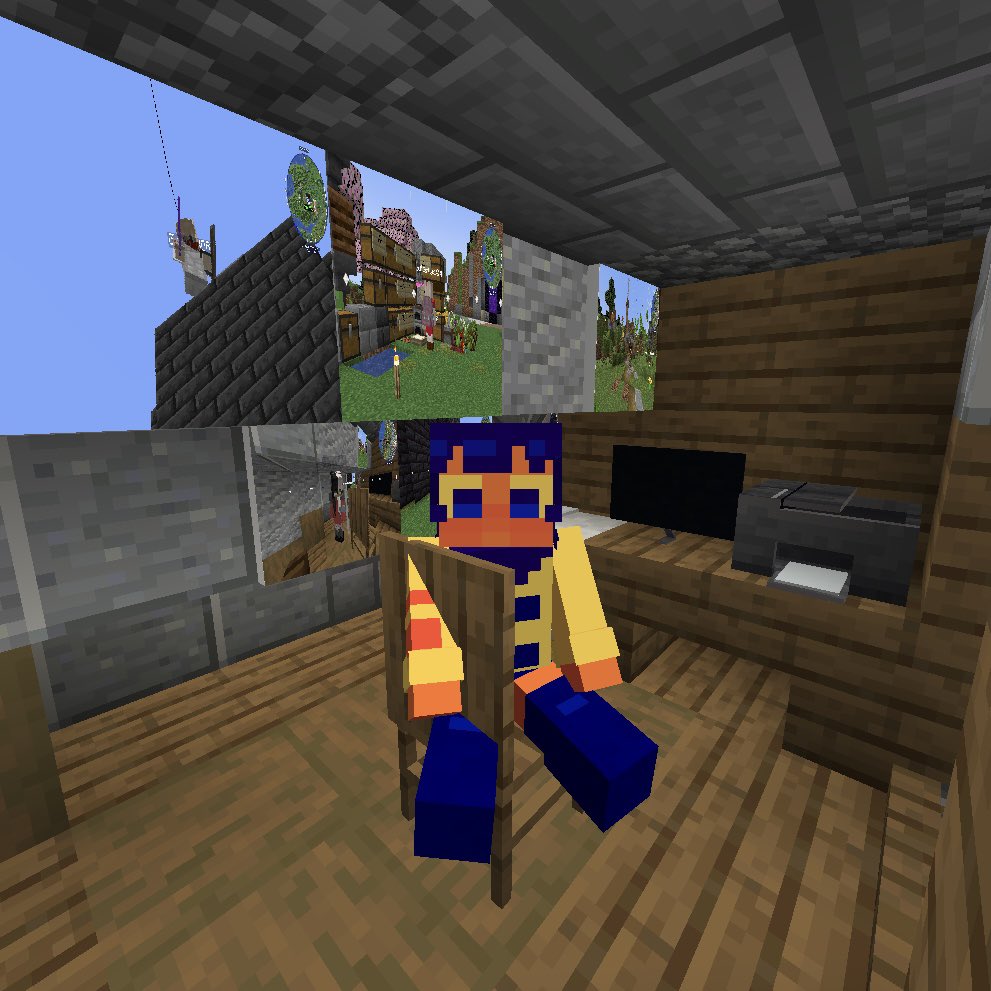 UNofMinecraft's tweet photo. @pouistired has been VERY busy! 

Check out his gorgeous house (with a gamer setup, of course 😂 https://t.co/lZrY6rCTih