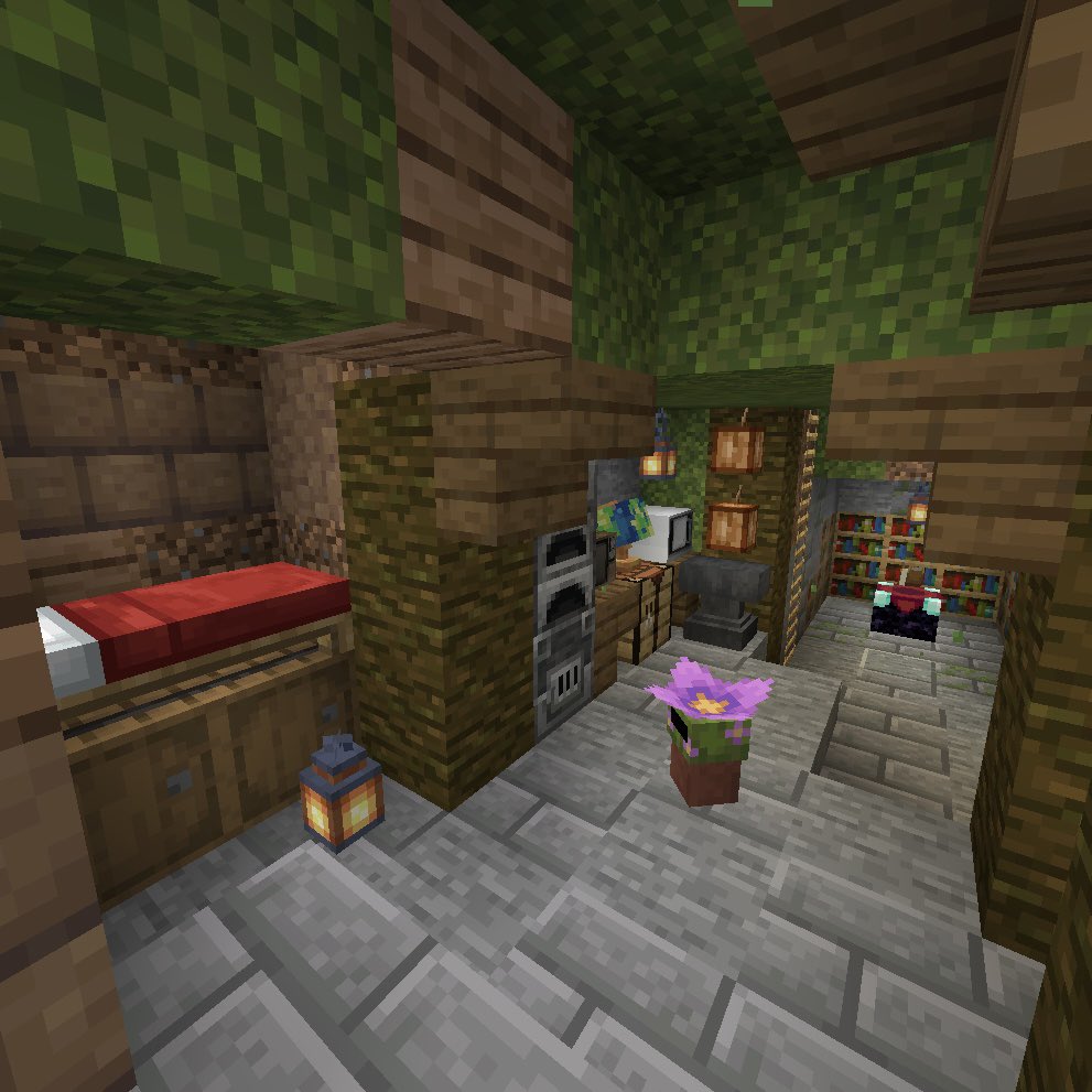 UNofMinecraft's tweet photo. @pouistired has been VERY busy! 

Check out his gorgeous house (with a gamer setup, of course 😂 https://t.co/lZrY6rCTih