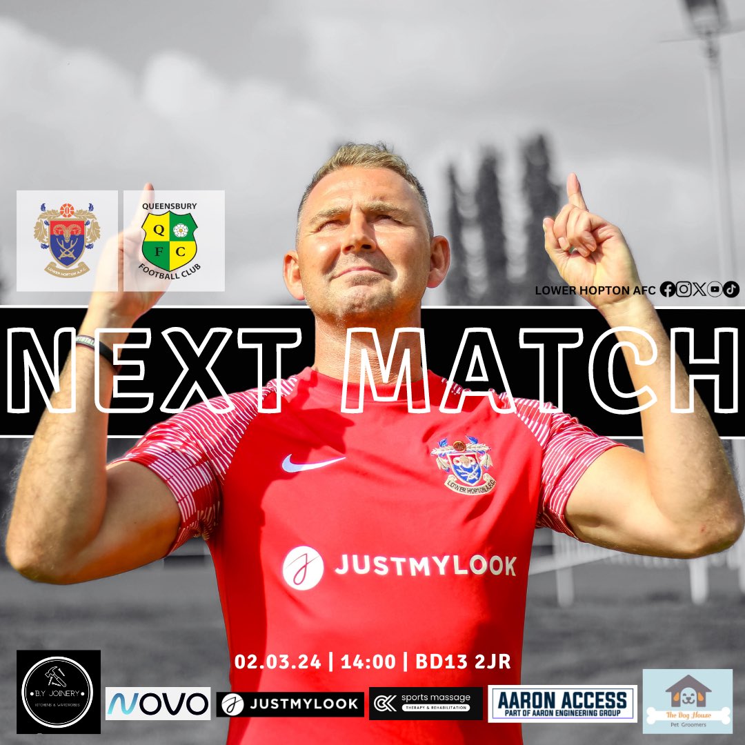 NEXT UP 

Hopefully both teams in action this weekend. 

1sts entertain Shire academics down at woodend looking to keep applying pressure on the teams above. 

2nds face Queensbury with new manager Matty looking to pick 3pts up in his first game. 

All@support welcome.