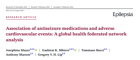 Association of antiseizure medications and adverse cardiovascular events: A global health federated network analysis <a href="/LHCHFT/">LHCH</a> <a href="/LJMU_Health/">LJMUHealth</a> <a href="/LivHPartners/">Liverpool Health Partners</a> <a href="/LivuniILCaMS/">Institute of Life Course and Medical Sciences</a>  onlinelibrary.wiley.com/doi/10.1111/ep…