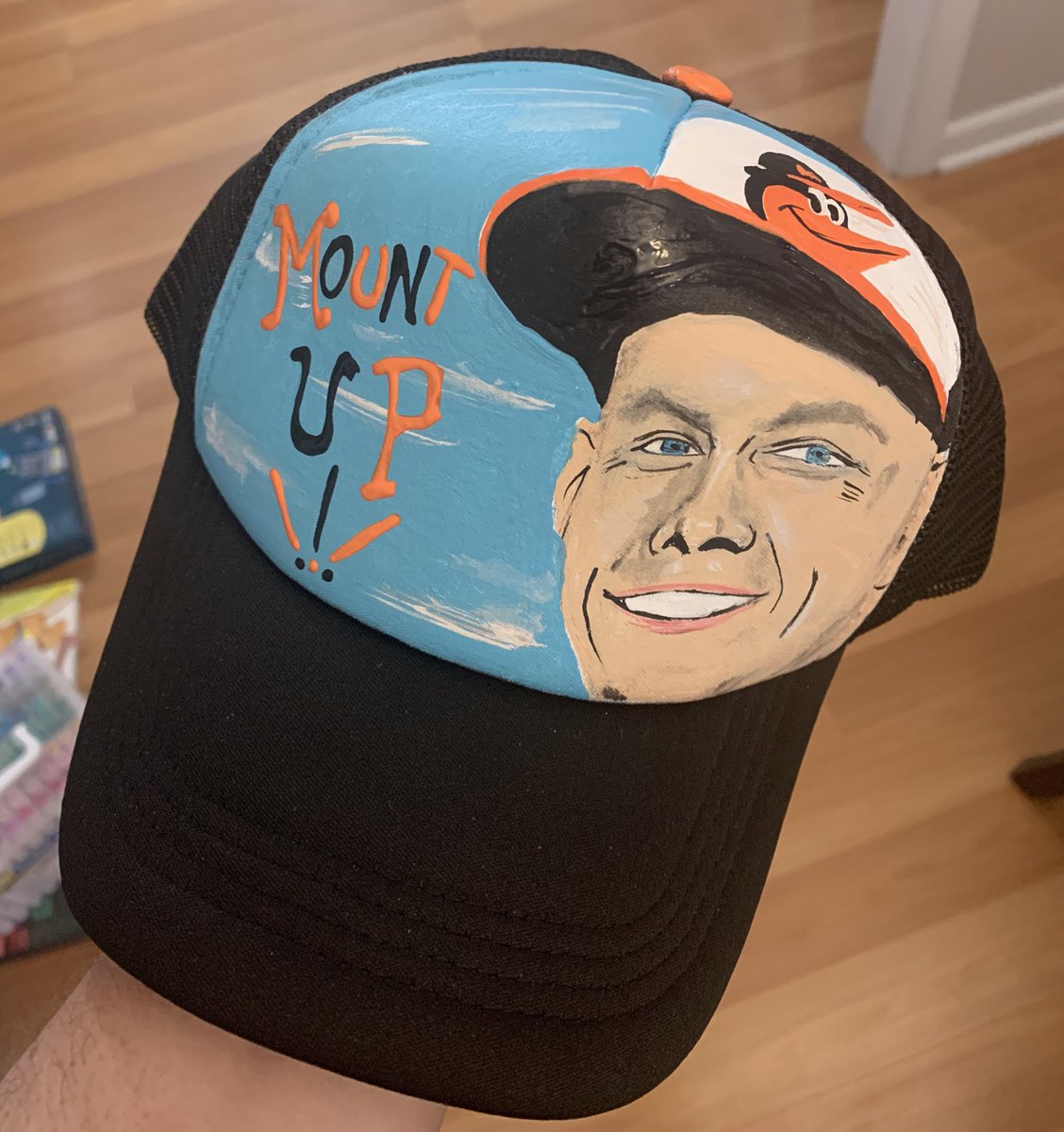 Opening Day Giveaway!!!!! Like, Follow and Retweet this post to be entered to win a custom painted hat of your choice. Winner will be announced Orioles Opening Day. #Birdland #Giveaway #sportsart #MLB comment with who you would choose.