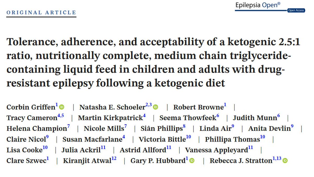 Corbin Griffen, PhD (@drcorbingriffen) on Twitter photo Great to see our new publication online in <a href="/EpilepsiaOpen/">Epilepsia Open</a> #epilepsy #ketogenicdiet #MCTs
<a href="/stratton_dr/">Dr Rebecca Stratton</a> <a href="/natashaschoeler/">Natasha Schoeler</a> <a href="/tracycameronRD/">Tracy Louise Cameron</a> <a href="/LisaCooke10/">Lisa Cooke</a> @KiranAtwalRD <a href="/dlhofman/">Denise Hofman</a>
onlinelibrary.wiley.com/doi/10.1002/ep… Great to see our new publication online in <a href="/EpilepsiaOpen/">Epilepsia Open</a> #epilepsy #ketogenicdiet #MCTs
<a href="/stratton_dr/">Dr Rebecca Stratton</a> <a href="/natashaschoeler/">Natasha Schoeler</a> <a href="/tracycameronRD/">Tracy Louise Cameron</a> <a href="/LisaCooke10/">Lisa Cooke</a> @KiranAtwalRD <a href="/dlhofman/">Denise Hofman</a>
onlinelibrary.wiley.com/doi/10.1002/ep…